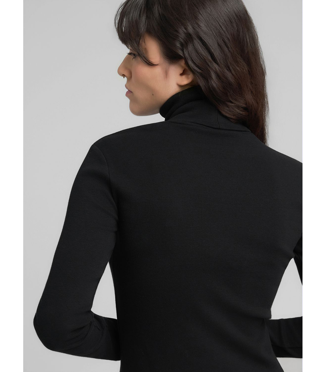 スリムフィット・ハイネックロングTシャツ 詳細画像 ブラック 6